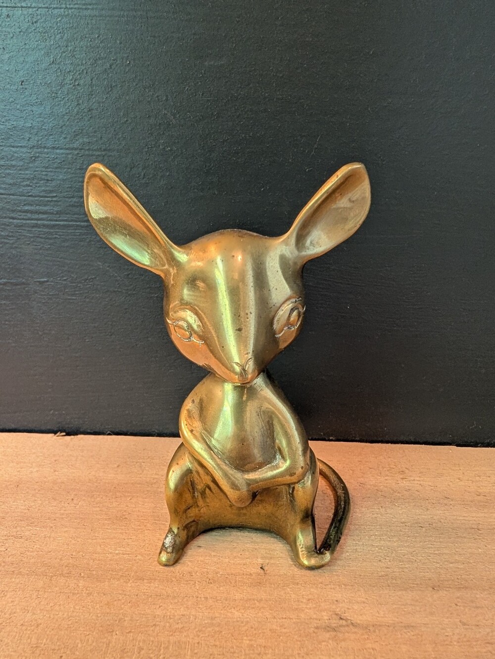 Vintage Adorable Brass Large Ear Mouse